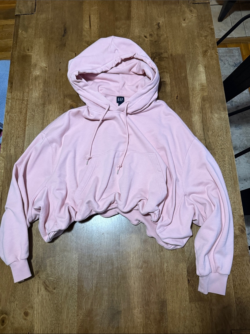 GAP Light Pink Cropped Hoodie Sweatshirt